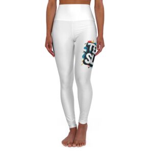 TEAM SLATE White High-Waisted Yoga Leggings