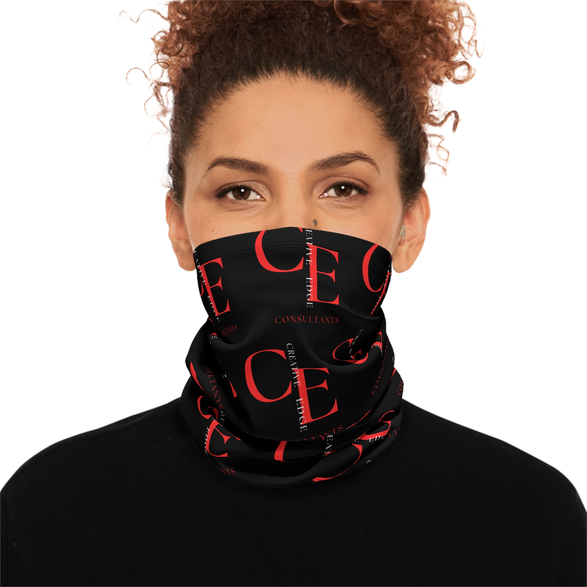 Creative Edge Consultants Black Winter Neck Gaiter — Drawstring Face Scarf - Image 3